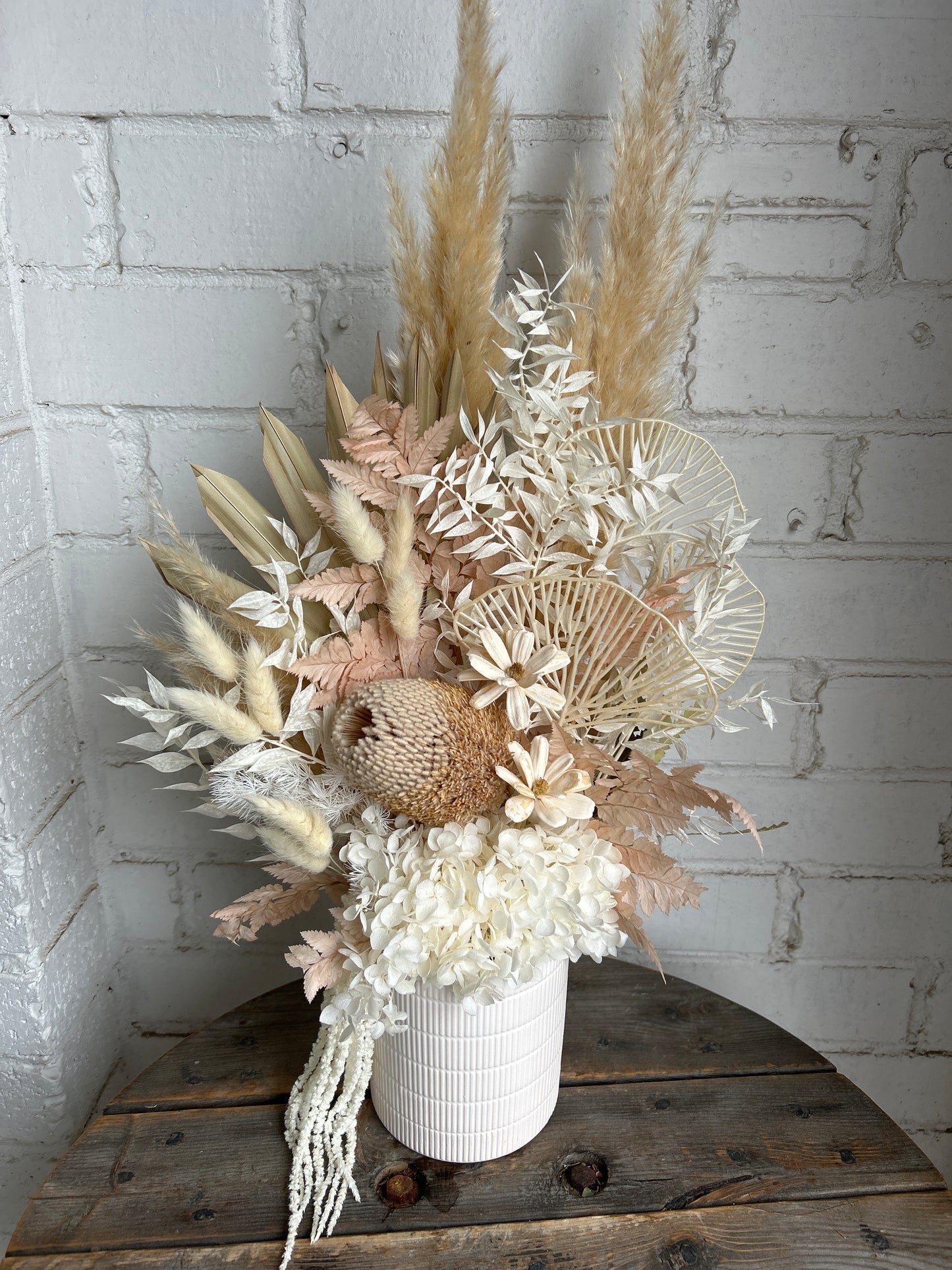 Pretty and pastel forever flower arrangement