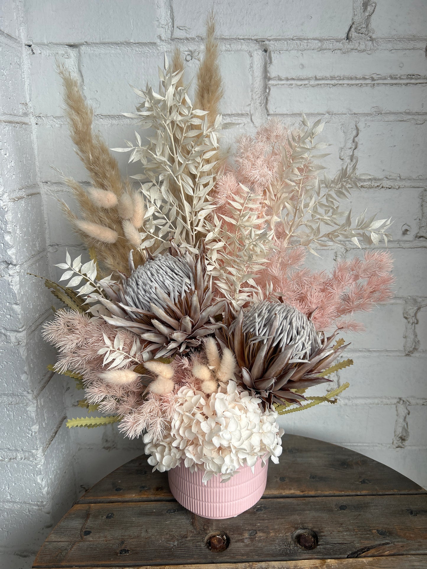 Pretty and pastel forever flower arrangement